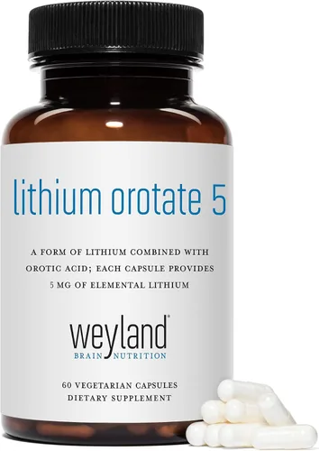Miniatura 4 de Orotato de litio - 5 mg de litio elemental, 60 cápsulas vegetarianas (paquete de 2)