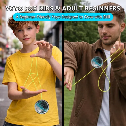 Miniatura 7 de YOYOSTUDIO T16 Yoyo Profesional Sensible para Niños 8-12, Yo yo de Doble Propósito para Niños y Adultos, Yoyo de Trucos Metálico con Kit