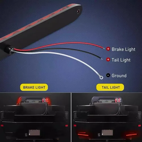 Miniatura 6 de Luz trasera roja con lente ahumada de 15 LED para remolque, barra LED de 10" con luz de parada, intermitente, luz trasera impermeable, tira de freno