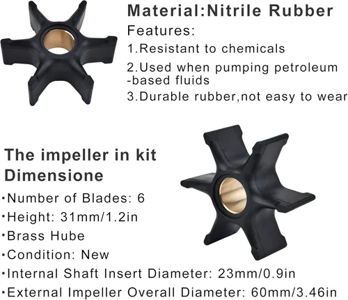 Miniatura 2 de BDFHYK 5001595 Kit de reparación de impulsor de bomba de agua con carcasa para Johnson Evinrude V4 V6 V8 85-300HP Reemplazar 5001595 435929 Sierra