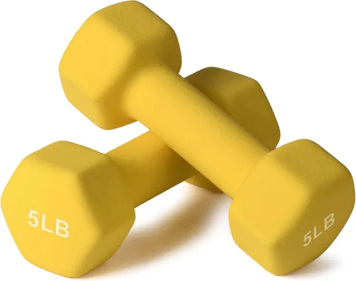 Miniatura 30 de Portzon Mancuernas de neopreno con agarre antideslizante para ejercicio de entrenamiento corporal total y tonificación muscular, compatible con 2