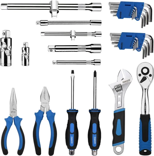 Miniatura 3 de DEKO PRO Kit de herramientas de 118 piezas profesional de reparación de automóviles, paquete combinado, llave de vaso con herramientas mecánicas más
