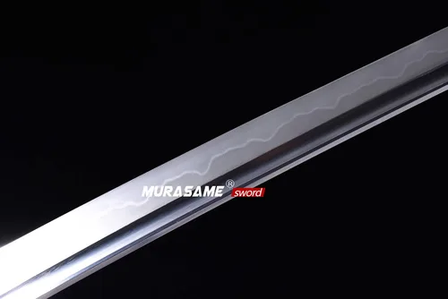 Miniatura 8 de MURASAME - Espada Wakizashi T10 de acero templado con arcilla, hamon real, hecha a mano, lista para la batalla
