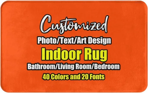 Miniatura 84 de sophiehome Customzied - Alfombras de baño con imagen de texto, alfombra de franela personalizada para interiores para el hogar, dormitorio, baño
