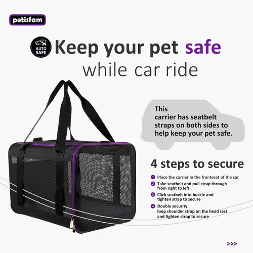 Miniatura 4 de Transportador suave para mascotas para gatos grandes y medianos, 2 gatitos, perros pequeños. Fácil de meter al gato, ideal para gatos a los que