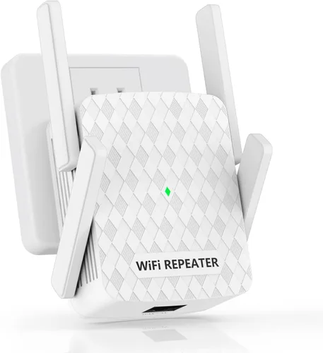 Amplificador de señal WiFi, repetidor inalámbrico de Internet para cobertura del hogar de hasta 10000 pies cuadrados y 35 dispositivos, amplificador