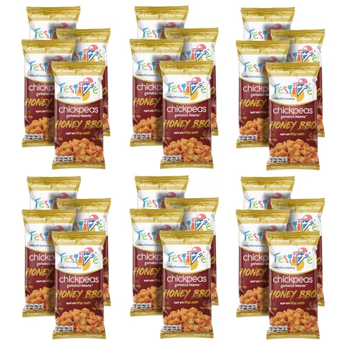 Miniatura 11 de Festive Celebrate Snacktime Pack de bocadillos gourmet de crema con garbanzos tostados, 8 bolsas de 1 oz de garbanzos crujientes con proteínas
