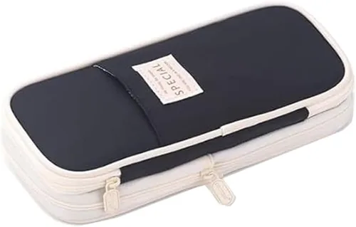 Miniatura 12 de Arnuixty Estuche de almacenamiento grande para lápices, bolsa para bolígrafos con cremallera, organizador de gran capacidad para oficina, caja