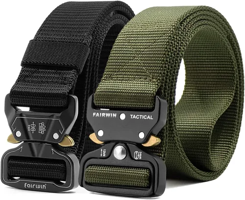 Miniatura 9 de Fairwin - Cinturón táctico militar, 2 unidades de 1.5 pulgadas, cinturón de herramientas para hombres