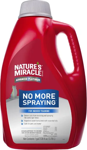 Nature’s Miracle Advanced Platinum No More Spraying, 128 onzas, ayuda a desalentar el rociado repetitivo de gatos