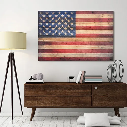 Miniatura 3 de Empire Art Direct Arte de pared con impresión digital de bandera estadounidense en madera maciza, 30 x 45 x 1.5 pulgadas, listo para colgar