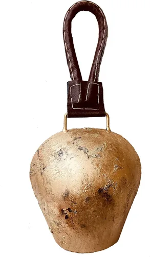 Campana decorativa rústica de 5 pulgadas, campana de armonía grande, vintage hecha a mano, cencerro suizo gigante, adorno de corona de Navidad,