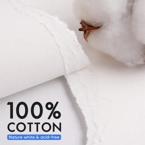 Miniatura 2 de Bloque de papel de acuarela de 7 x 10 pulgadas, bloc de papel Fuumuui 100% algodón, 20 hojas, prensado en frío, sin ácidos, 140 libras/10.58 oz/m²