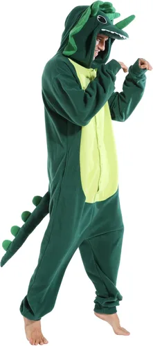 Miniatura 3 de dressfan Disfraz de dragón de Triceratops de animal, disfraz de dinosaurio, Navidad, Halloween, cosplay, pijama, unisex, para adultos y adolescentes