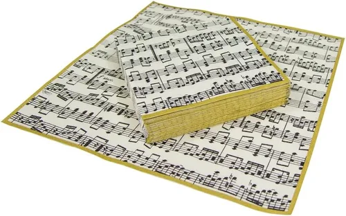 Miniatura 7 de Entertaining with Caspari Musica - Servilletas de cóctel de papel, paquete de 20, color negro