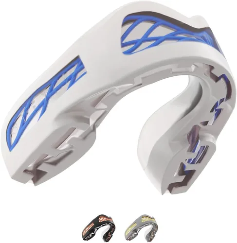 Miniatura 10 de SAFEJAWZ Protector bucal, triple capa para adultos con estuche, boquilla de fácil ajuste extraíble de alta calidad para fútbol, boxeo, lacrosse