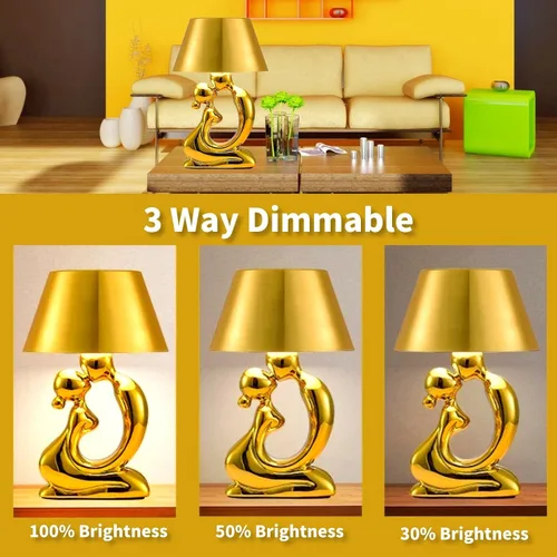 Miniatura 5 de Lámpara de mesa inalámbrica, lámpara de estatuas de Thinker, lámpara de escritorio estética LED táctil, recargable, funciona con pilas, luz de noche