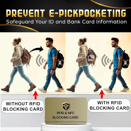 Miniatura 3 de SaiTech IT Tarjetas RFID, paquete de 5 tarjetas que protegen todo el monedero para hombres y mujeres, NFC sin contacto, protector de tarjeta