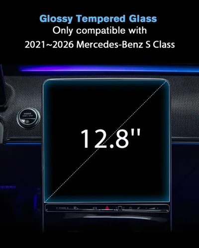Miniatura 2 de Protector de pantalla táctil para Mercedes-Benz Clase S de 12.8 pulgadas para vidrio templado brillante 2021, 2022, 2023, 2024, 2025, 2026, Clase S