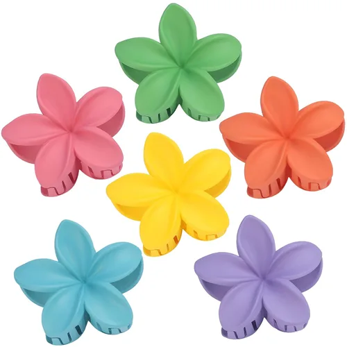 Miniatura 11 de Sisiaipu - Pinza para el cabello, 6 piezas, grandes, con forma de flor, para cabello grueso y mediano, pinzas para el cabello con flores hawaianas