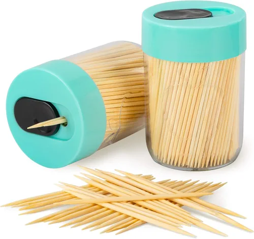 Miniatura 10 de Urbanstrive Soporte resistente y seguro para palillos de dientes con 800 palillos de dientes de madera natural para limpieza de dientes, decoración