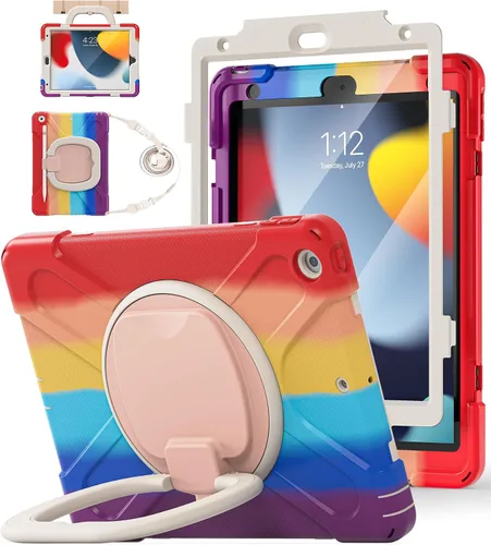 Miniatura 14 de BATYUE Funda para iPad de 9ª, 8ª y 7ª generación (funda resistente para iPad de 10.2 pulgadas 2021/2020/2019) con protector de pantalla, soporte