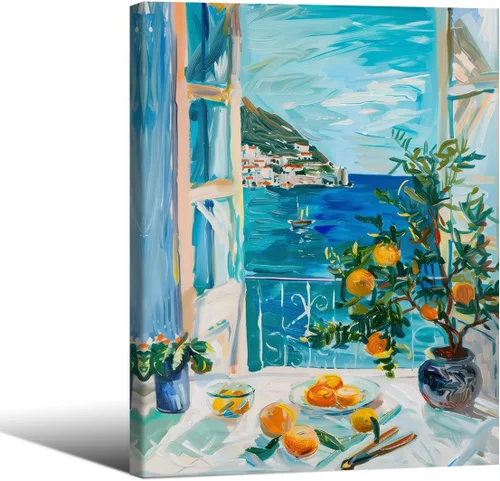 Miniatura 23 de Póster de pintura al óleo colorida de ventana abierta, arte de pared abstracto impresionista famoso y moderno, impresiones de lienzo estético