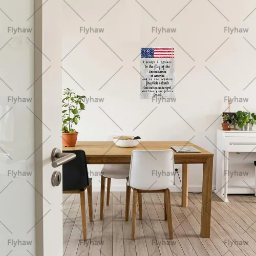 Miniatura 6 de Letrero de metal para decoración de bandera americana, letrero de metal para el hogar, cocina, sala de estar, póster de metal de 8 x 12 pulgadas
