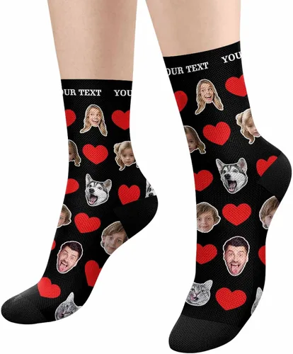 Miniatura 161 de Artsadd Calcetines personalizados para mujeres y hombres, amantes de los perros y gatos, regalos divertidos unisex personalizados
