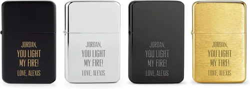Miniatura 4 de Weddingstar Encendedor personalizado de metal a prueba de viento personalizado negro plomizo - You Light My Fire Grabado Negro (Gunmetal Black)