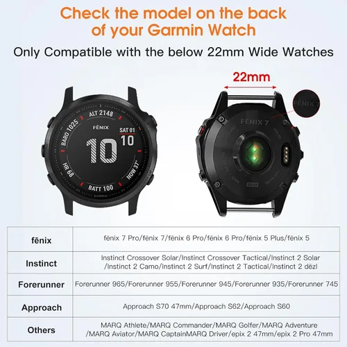 Miniatura 6 de Bandletic Correa táctica de nailon resistente diseñada para Garmin Fenix, para Fenix 8 1.850 in/7/7 Pro/6/6 Pro/5/5 Plus/Instinct 2/Forerunner