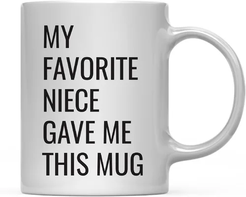 Miniatura 37 de Andaz Press Taza de café divertida de 11 onzas, regalo de broma, My Favorite Aunt Gave Me This Cup, 1 paquete, sobrino sobrino, cumpleaños, Navidad