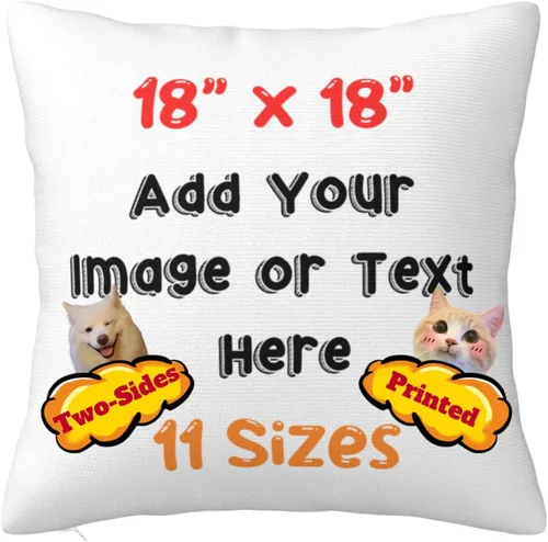 Funda de almohada personalizada con fotos o texto personalizado de dos lados, funda de cojín personalizada de personajes de anime, funda de almohada