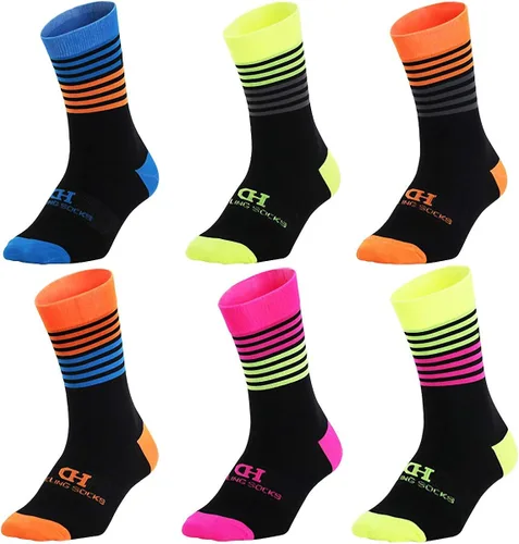 GuaziV Calcetines de ciclismo para hombres y mujeres, calcetines de compresión coloridos para senderismo, para viajar, caminar, escalar