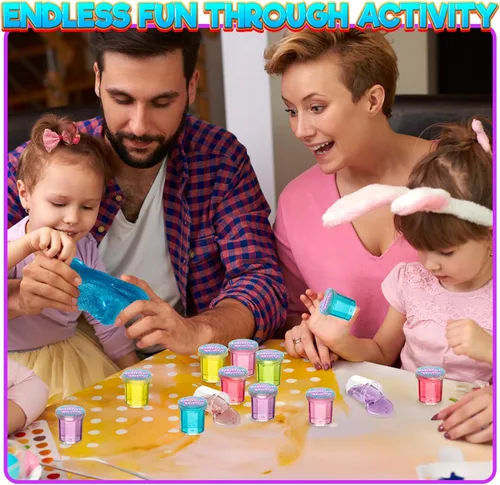 Miniatura 4 de Mini masilla con purpurina – Paquete a granel de 48 mini limo para niños recuerdos de fiesta en varios colores neón arcoíris para fiesta