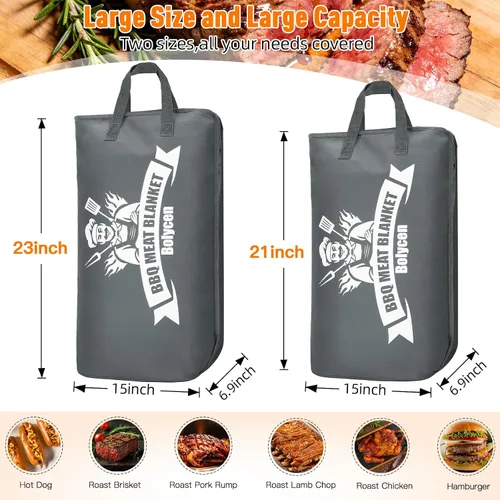 Miniatura 2 de Manta de barbacoa mejorada para descansar carne, accesorios para ahumar, bolsa de descanso de carne aislada con boca ancha