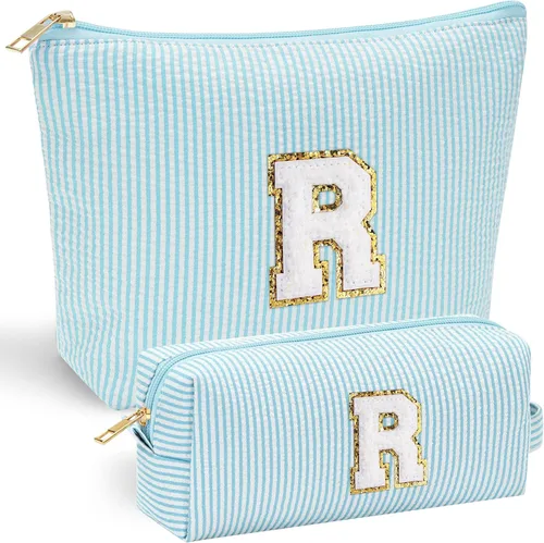 Miniatura 137 de YOOLIFE Regalos del Día de la Madre para mujeres, bolsa de maquillaje con inicial, bolsa de cosméticos, bolsa de maquillaje de viaje, regalos Rosado