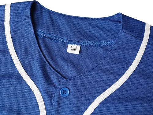 Miniatura 51 de Phoneutrix Camiseta de béisbol en blanco para jóvenes, camisetas de manga corta para niños, uniformes deportivos
