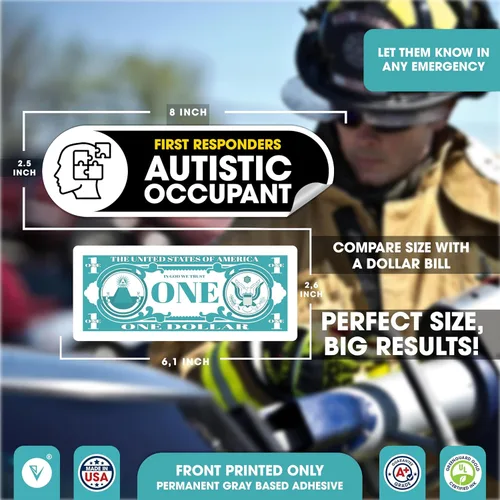 Miniatura 3 de Adhesivo para automóvil para ocupantes autistas, paquete de 2 accesorios de concientización sobre el autismo, calcomanía de seguridad para niños