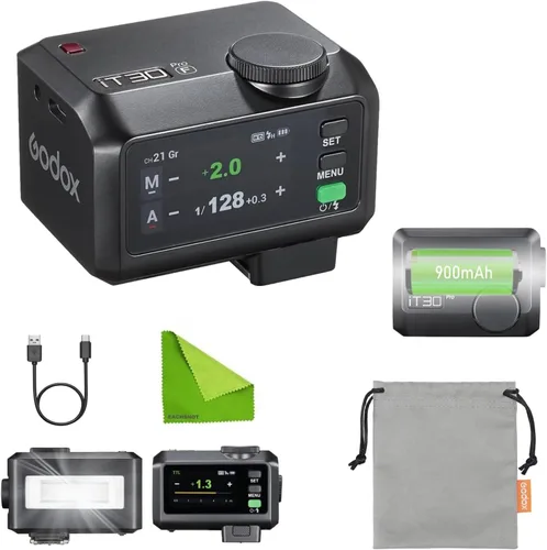 Godox iT30 Pro F Mini cámara Flash para cámara Fujifilm, modo TTL exposición automática, HSS 1/8000s, 2.4G maestro/receptor inalámbrico, compatible