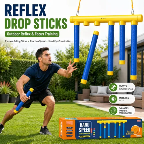 Miniatura 4 de Reflex Drop Sticks Challenge, herramienta de entrenamiento de reacción de palos caídos, palos de captura de velocidad ajustable para coordinación