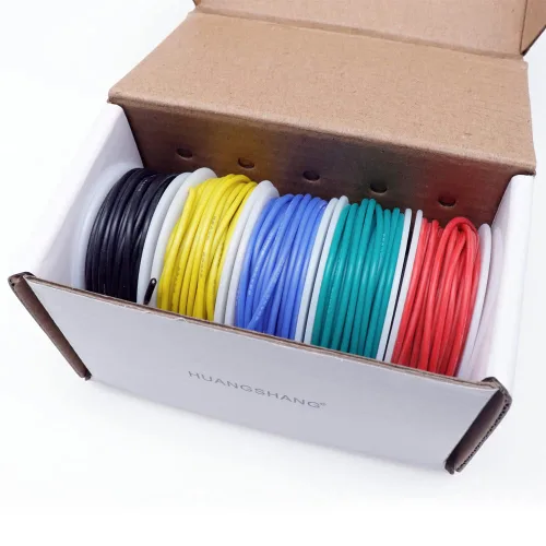 Miniatura 6 de Treedix 5pcs 22AWG alambre flexible de conexión de silicona alambre 22 calibre estañado cobre puente cables de goma de silicona aislados 5