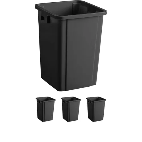 Miniatura 30 de Bote de basura cuadrado negro de 19 galones para restaurante, papelera comercial, papelera de plástico alto, papelera industrial, papelera cuadrada