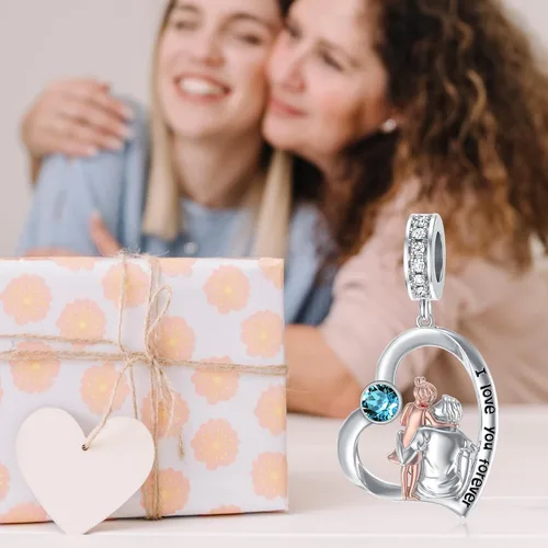 Miniatura 13 de PROESS Dije para padre, madre e hija, pulsera de plata de ley para pulseras, regalos de cumpleaños, día de San Valentín, para hija, madre, amante