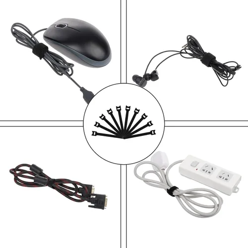 Miniatura 4 de FABROK Paquete de 2 cajas de gestión de cables, caja organizadora de cables con 20 bridas de cable, almacenamiento de tira de alimentación