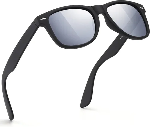 Miniatura 45 de FEIDUSUN Lentes de sol polarizados para hombre y mujer, lentes de sol retro negros para conducir, pescar, protección UV