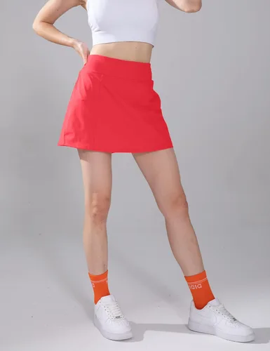 Miniatura 2 de 1a1a Falda de tenis de golf para mujer, pantalón corto de cintura alta, atlético, falda deportiva con bolsillos cortos