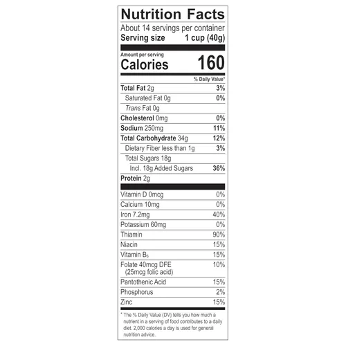 Miniatura 2 de Honey Ohs! Cereales de tamaño familiar, cereal crujiente para desayuno en forma de Os hechos con maíz endulzado, avena y arroz, caja de 20 OZ