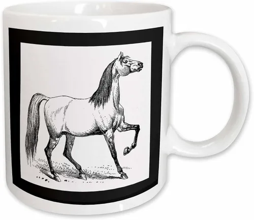 Miniatura 10 de 3dRose Vintage Horse Sketch - Taza negra de dos tonos (11 oz)