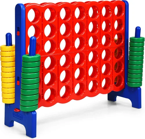 Miniatura 9 de ARLIME Juego gigante de conexión 4 en fila, juego de juguetes jumbo de 4 en puntuación de 47 pulgadas con palanca de liberación rápida, anillo